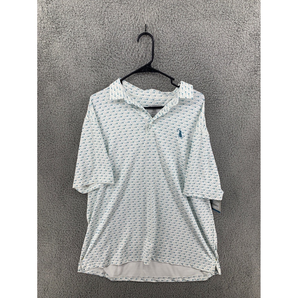 Local Boy Outfitters White Golf DM Graphic Polo L1200023 Men's Sz XL NEW